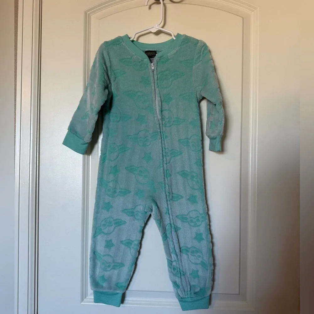 Star Wars Baby Yoda one piece soft toddler zip up pajamas‎